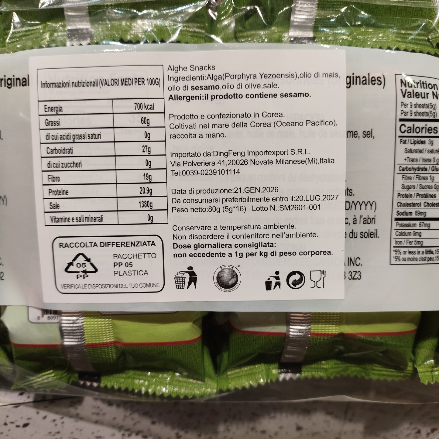 BKF - Alghe all'olio d'oliva pacco da 16pz
