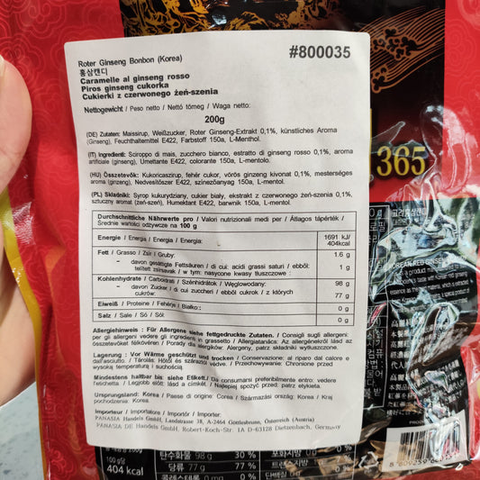 Korean - Caramelle al Ginseng Rosso 200g