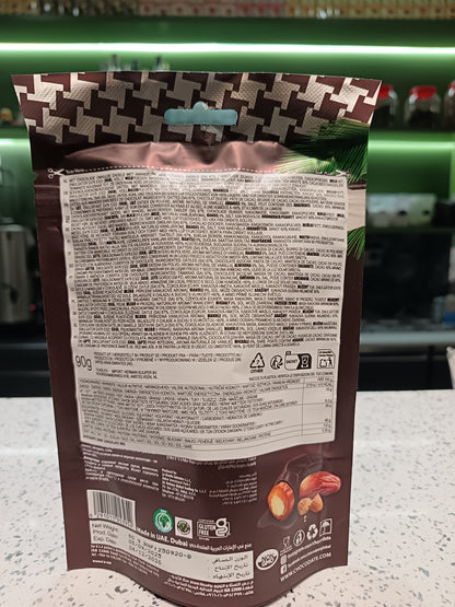 AE - Datteri con Mandorle ricoperti di Cioccolato Fondente 90g