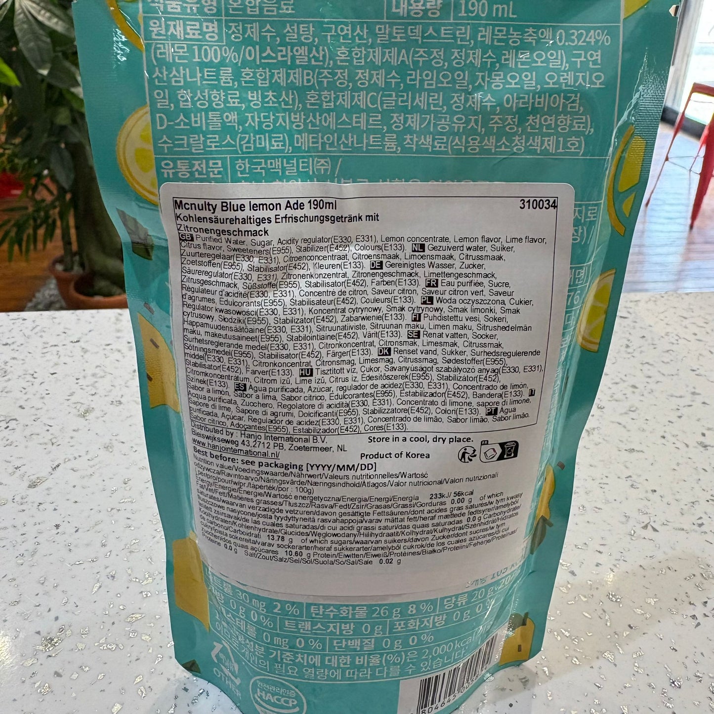 Mcnulty - Bevanda al lemon blue ade 190 ml