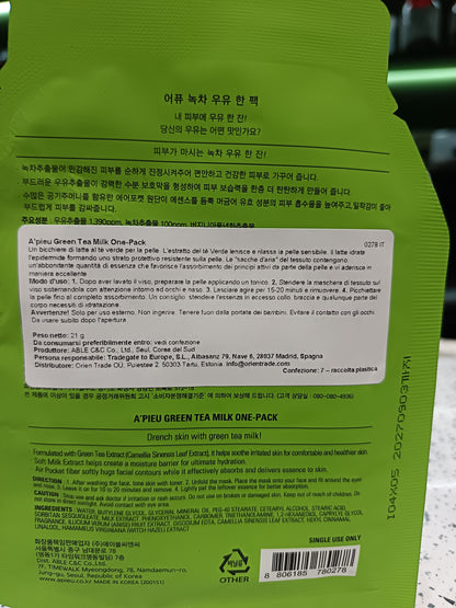 A’pieu - maschera al green tea 21g