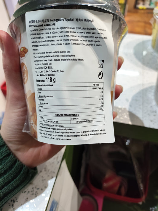 Yopokki - Tteokbokki al Bulgogi CUP 118g