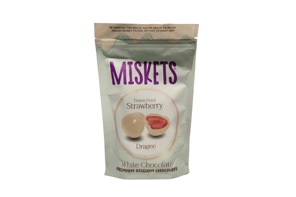 Miskets - Cioccolatino Bianco ripieno Fragola 80g
