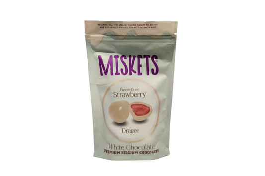 Miskets - Cioccolatino Bianco ripieno Fragola 80g