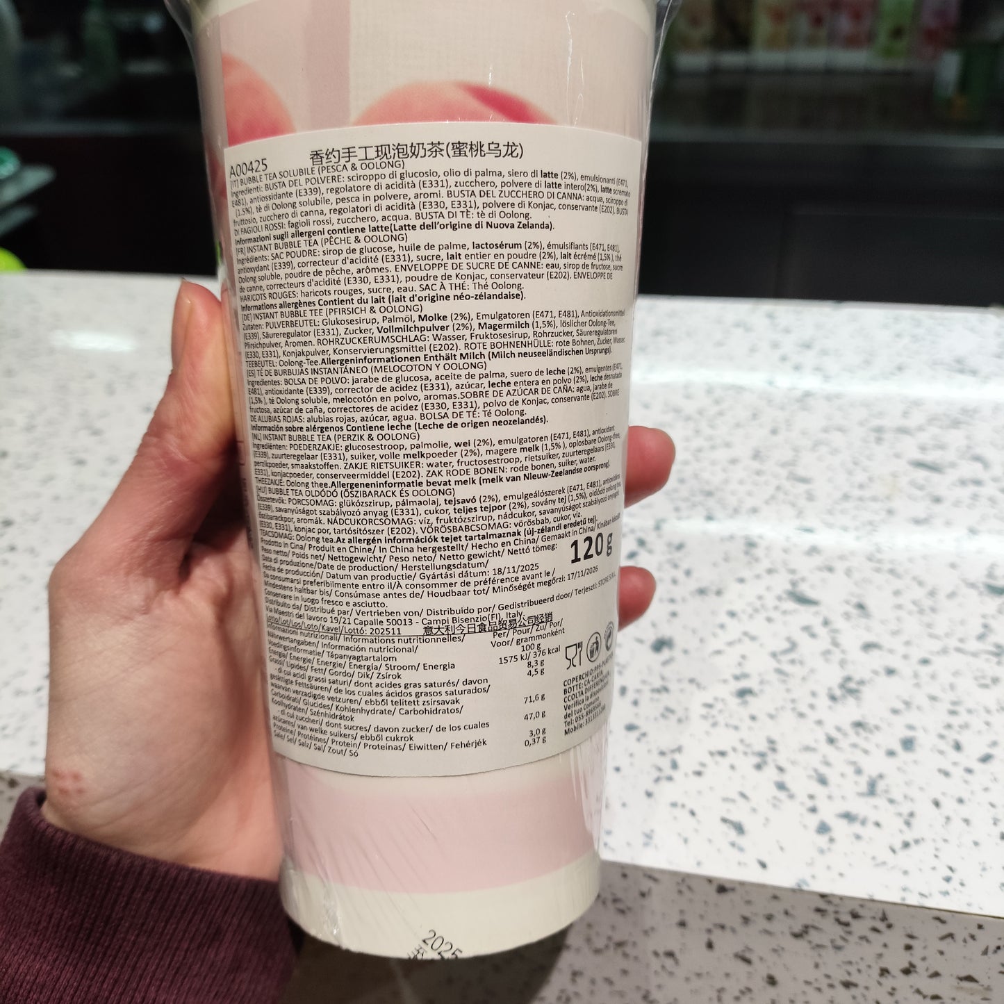 XY - Milk Tea Pesca e Oolong solubile istantaneo 120g