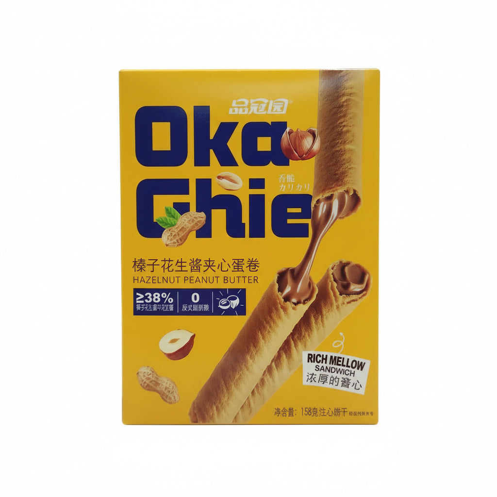 Okaghie - Bastoncini ripieni di Crema alle Nocciole e Arachidi 158g
