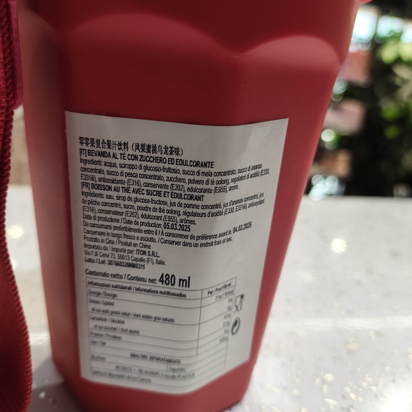 NO.O - Bevanda Oolong con Pesca e Ananas 480ml